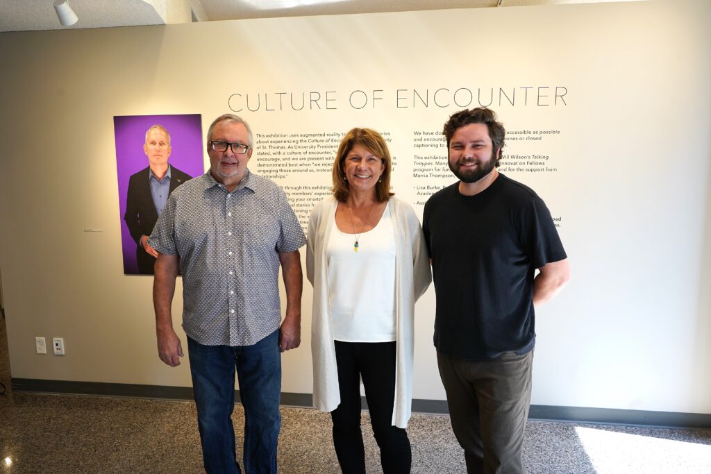 Faculty & Staff Innovation Fellows: Lisa Burke, senior director, STELAR; Peter Monahan, educational content producer; and Eric Tornoe, associate director, research computing and emerging technologies. 